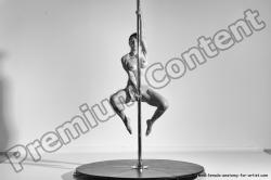 Nude Gymnastic poses Woman White Athletic long brown Dancing Dynamic poses Pinup